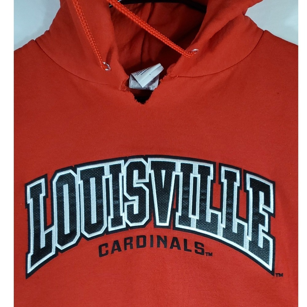 Champion Louisville Cardinals Red Hoodie Sweatshirt Mens Size L‎